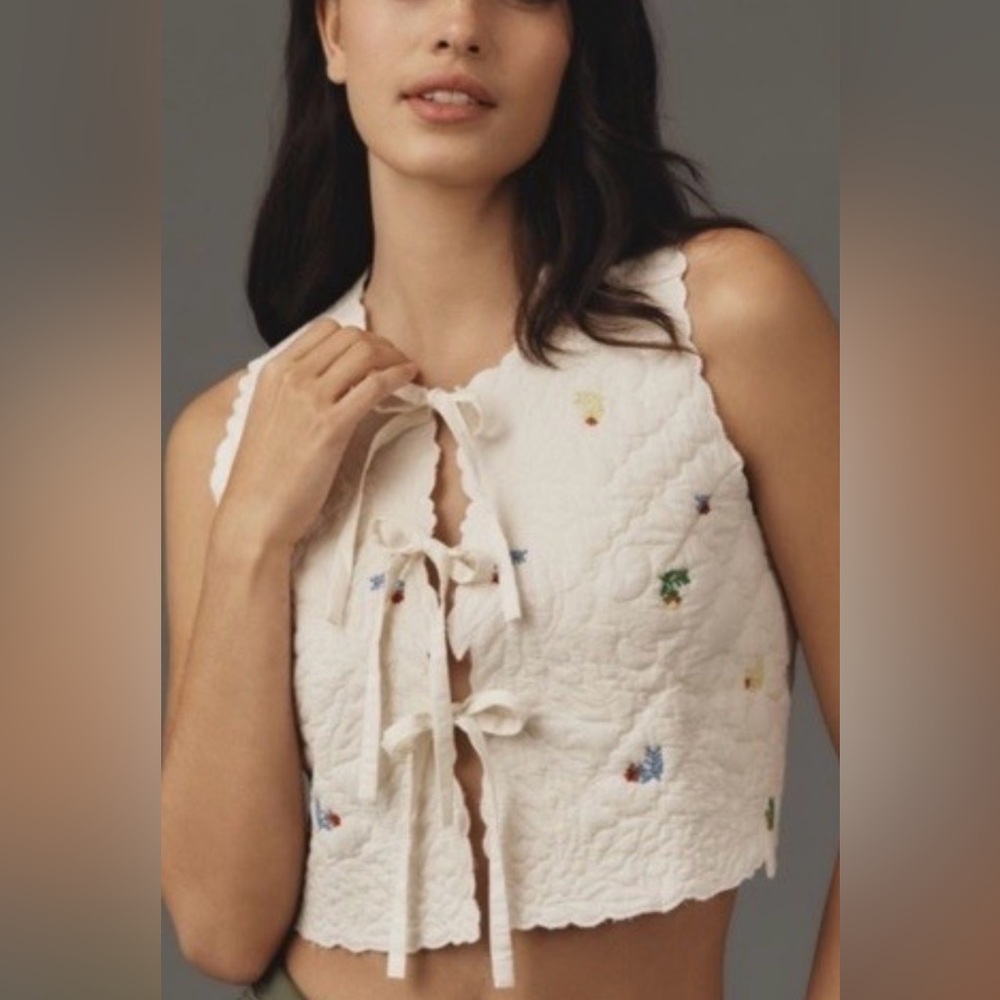 ANTHRO Floral Embroidered Vest